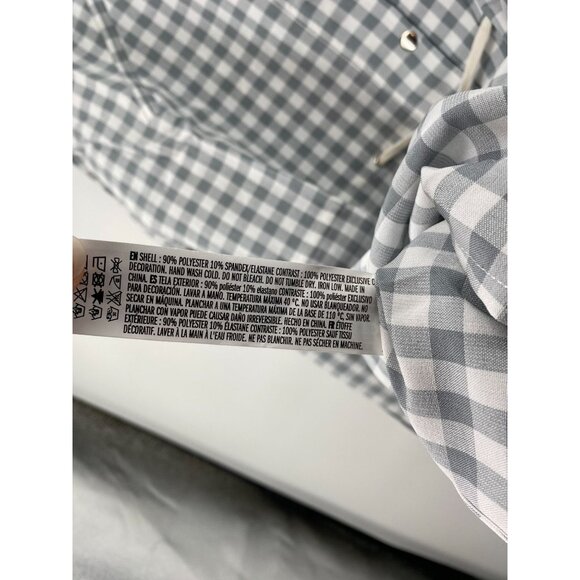English Factory Grey Gingham Plaid Long Sleeve Shirt Dress Medium New - Picture 7 of 7